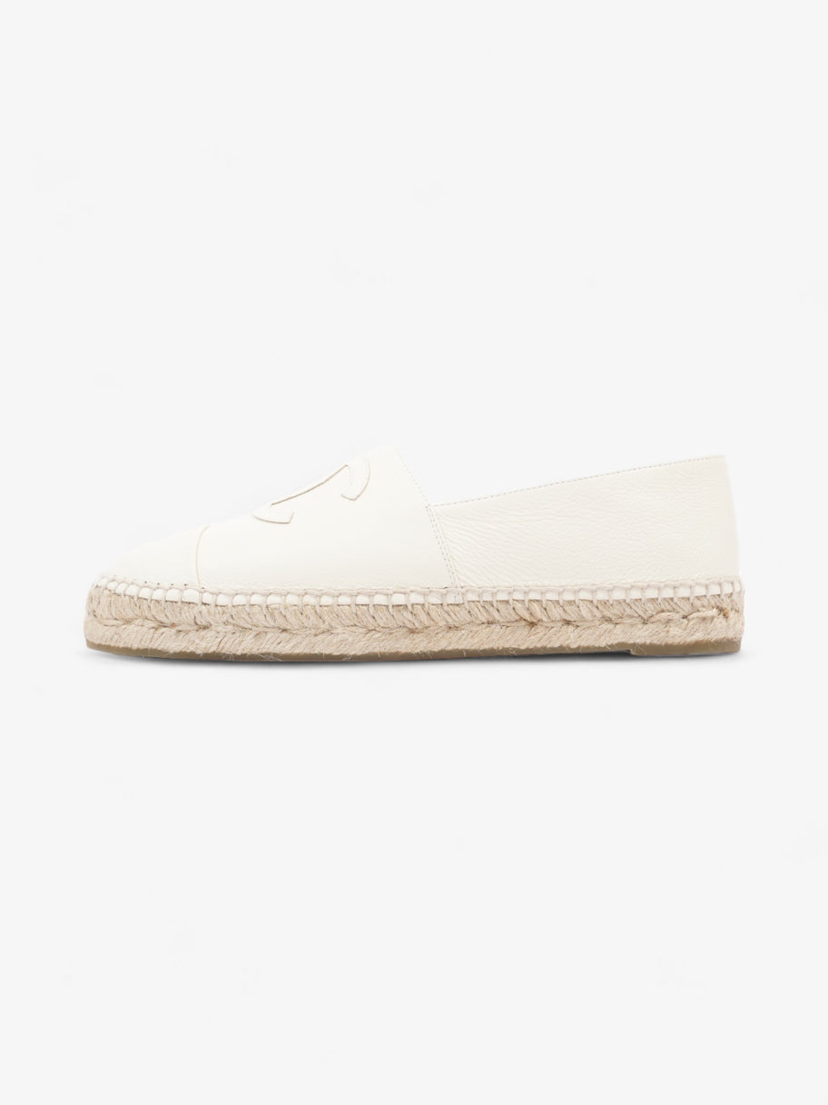 Chanel CC Cap Toe Espadrilles White Leather EU 41 UK 8 Image 5