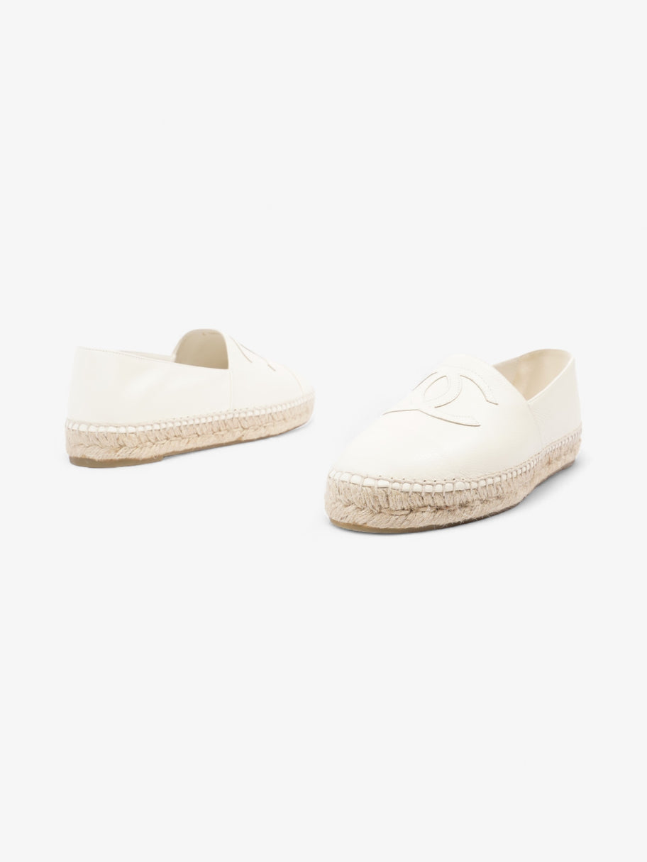 Chanel CC Cap Toe Espadrilles White Leather EU 41 UK 8 Image 9