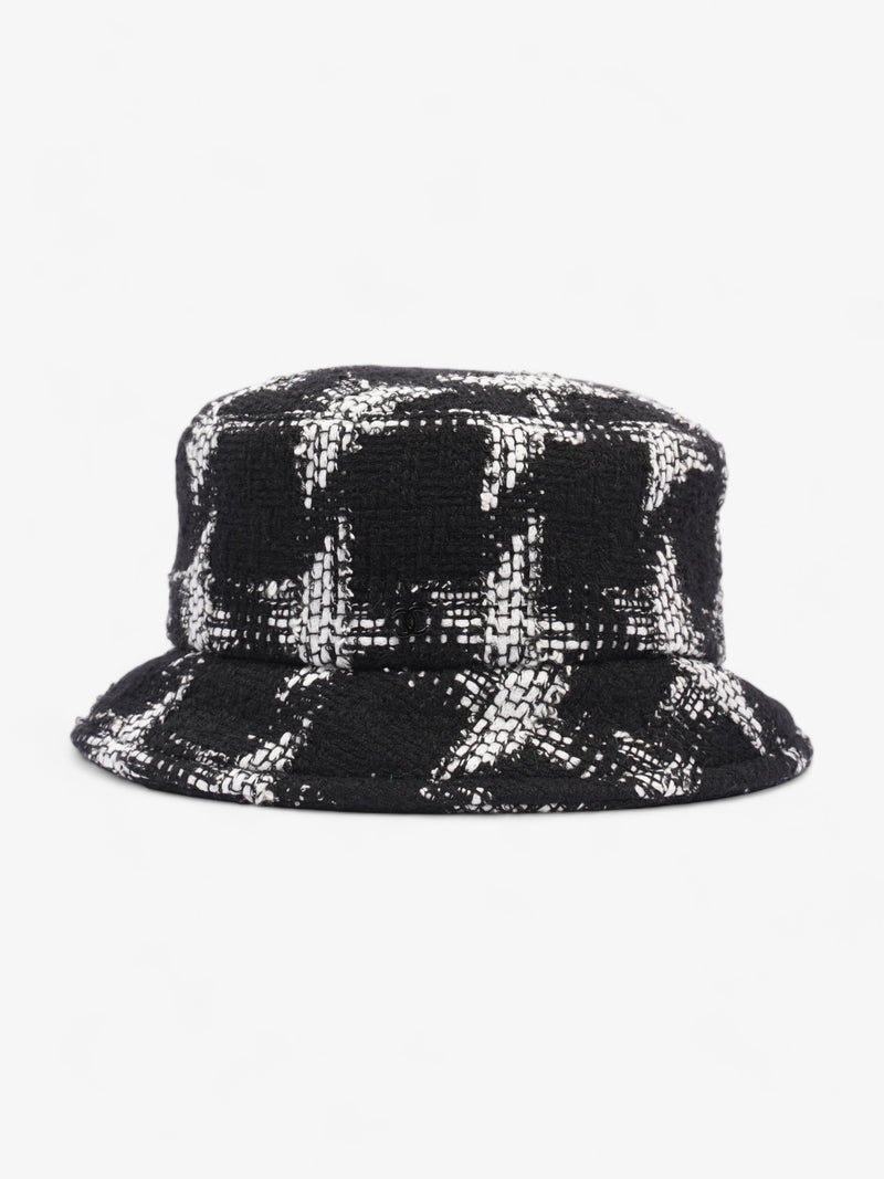  Chanel Bucket Hat Black / White Cotton Medium