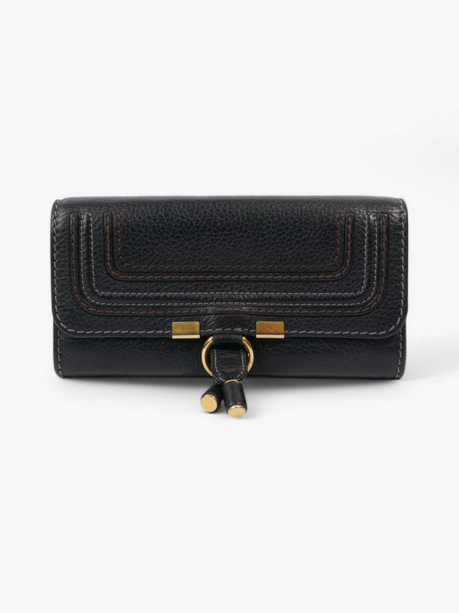 Chloe Marcie Fold Over Long Wallet Black / Gold Calfskin Leather Image 1