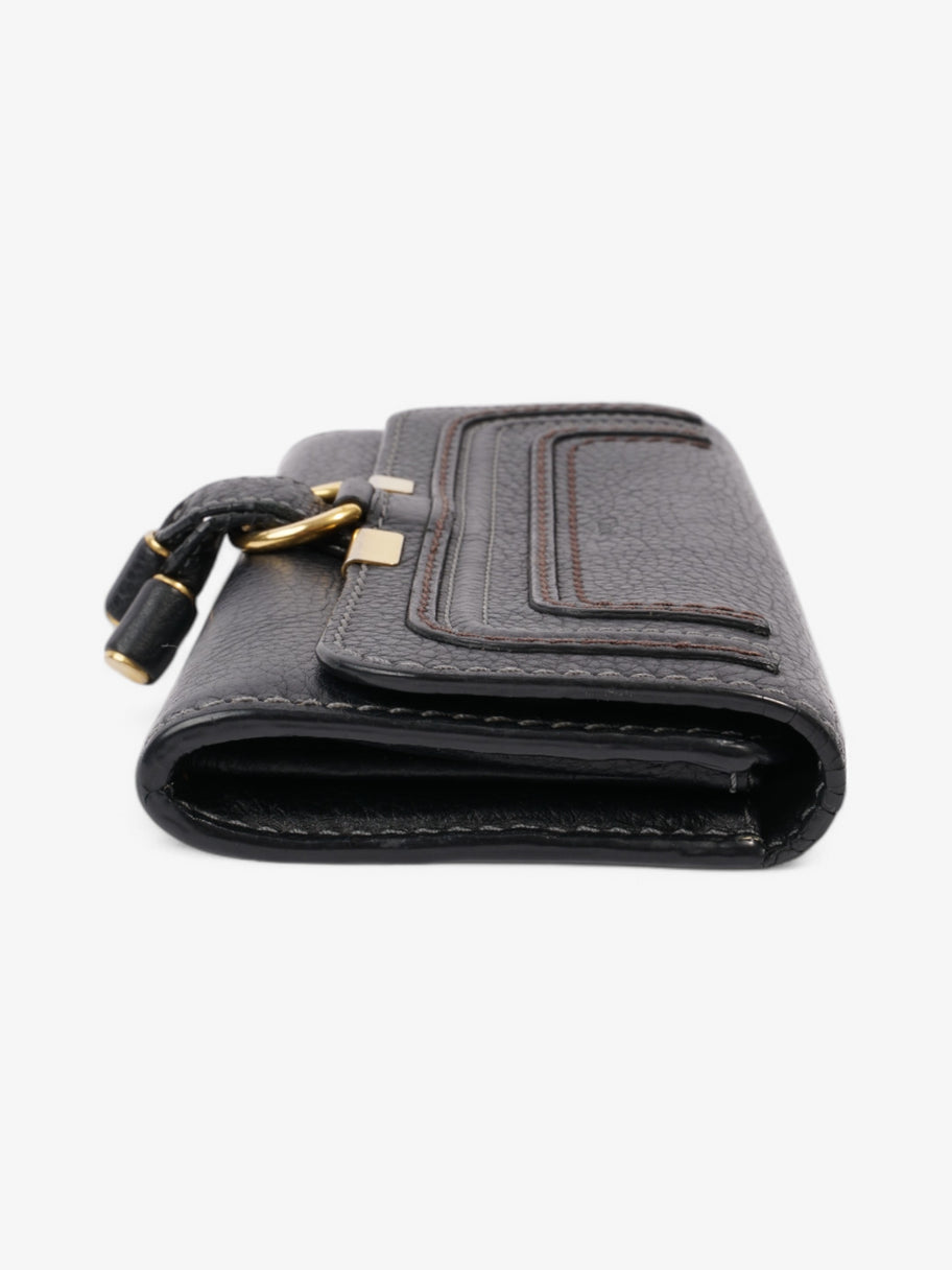 Chloe Marcie Fold Over Long Wallet Black / Gold Calfskin Leather Image 2