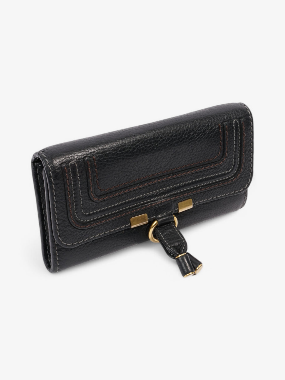 Chloe Marcie Fold Over Long Wallet Black / Gold Calfskin Leather Image 6