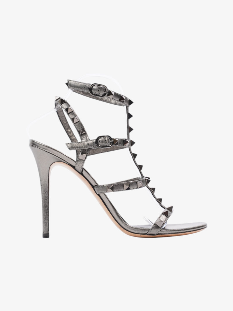  Valentino Rockstud Heels 105 Grey Leather EU 39 UK 6