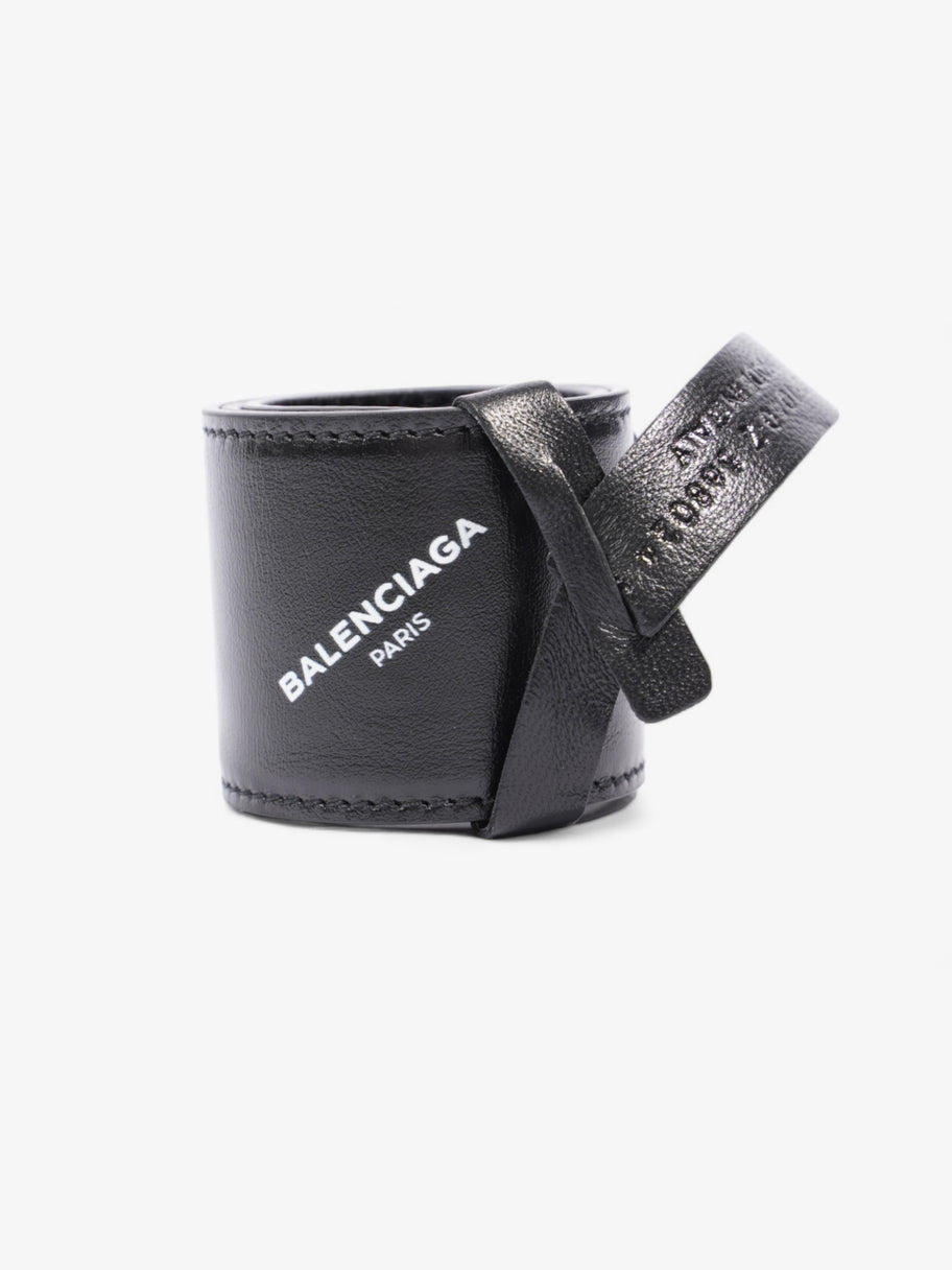 Balenciaga Snap Bracelet Black / White Leather Image 1