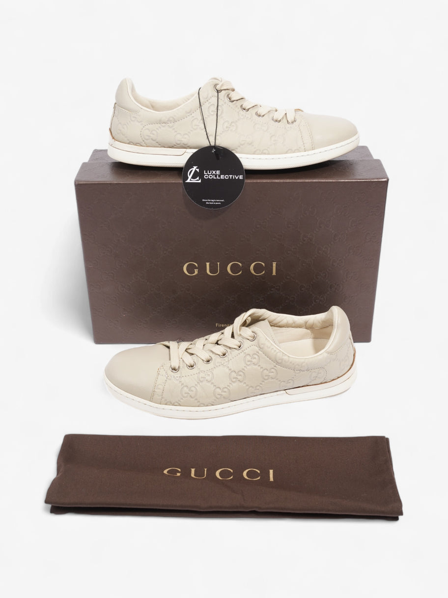 Gucci GG Embossed Ace Beige Embossed Leather EU 37 UK 4 Image 10