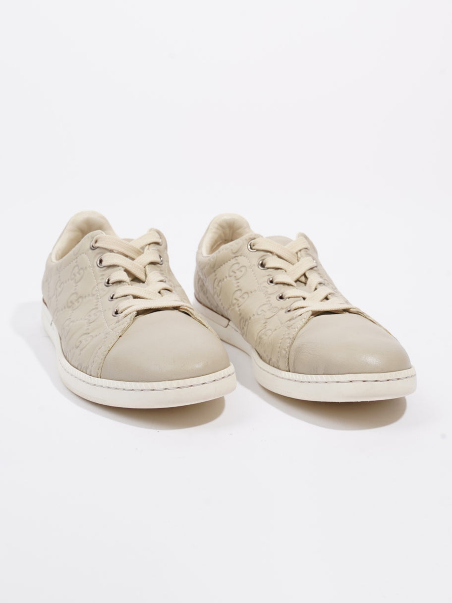 Gucci GG Embossed Ace Beige Embossed Leather EU 37 UK 4 Image 2