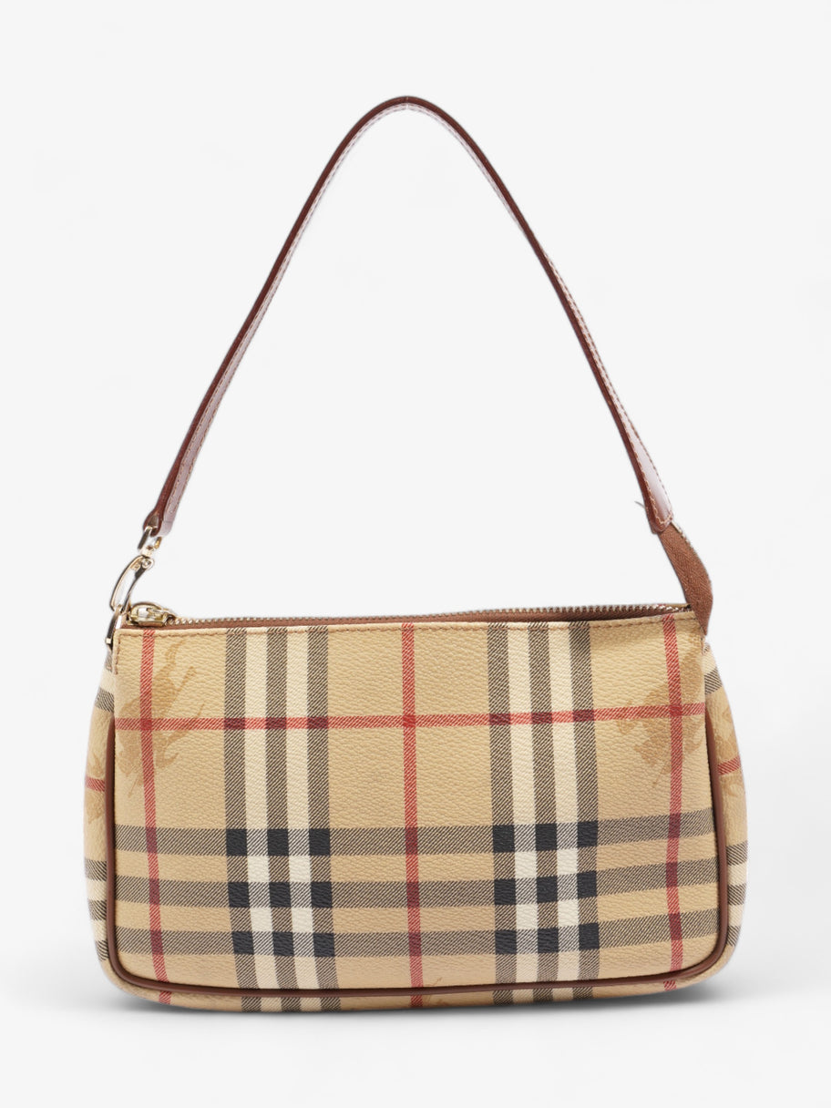 Burberry Classic Zip Shoulder Haymarket Check / Brown Leather Coated Canvas Image 1