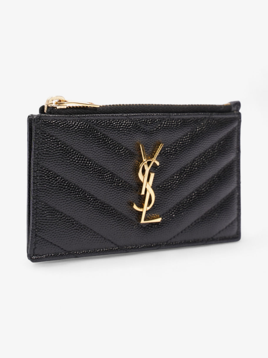 Saint Laurent Fragments Zip Card Case Black Leather Image 4