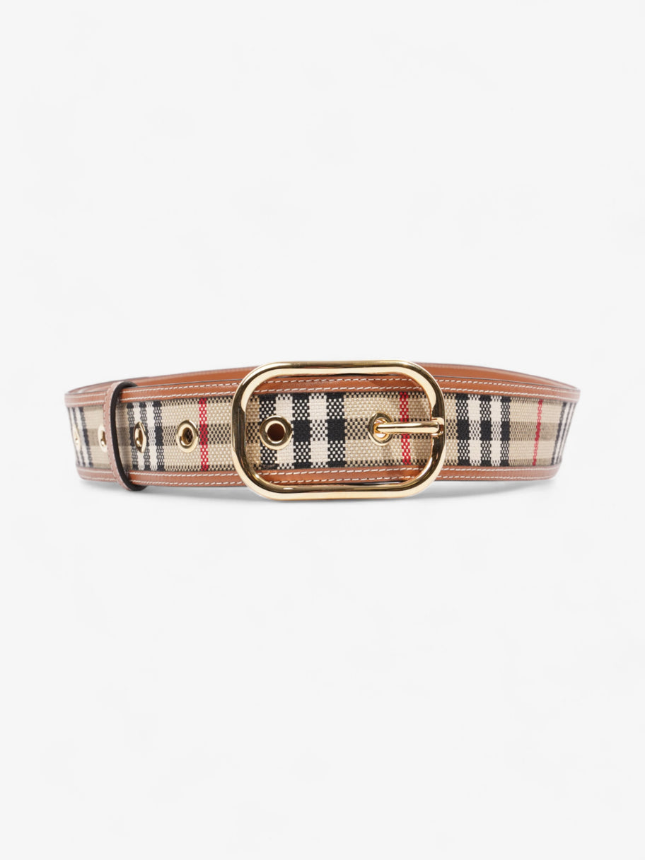 Burberry Check Belt Archive Beige / Gold Canvas Large - 124cm Image 1