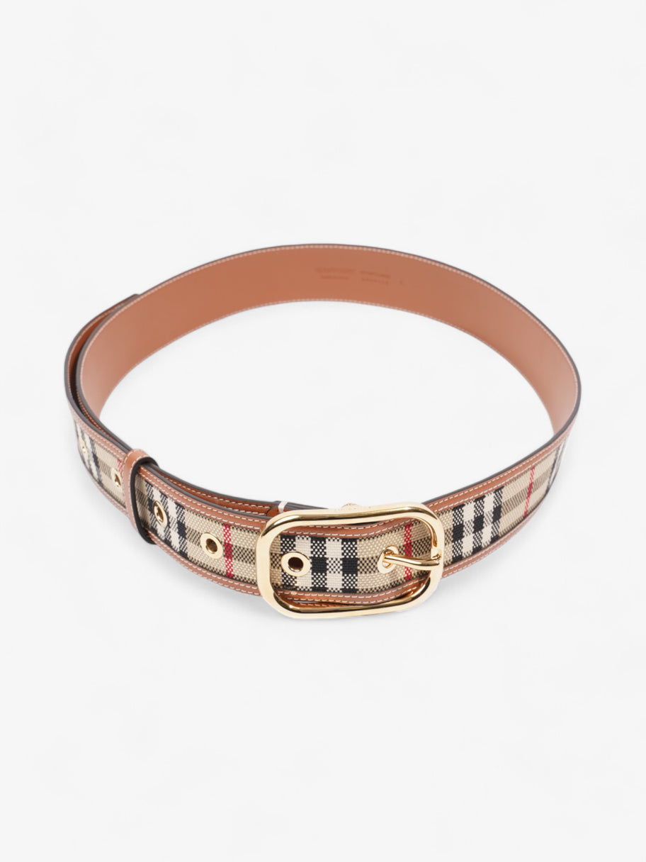 Burberry Check Belt Archive Beige / Gold Canvas Large - 124cm Image 2