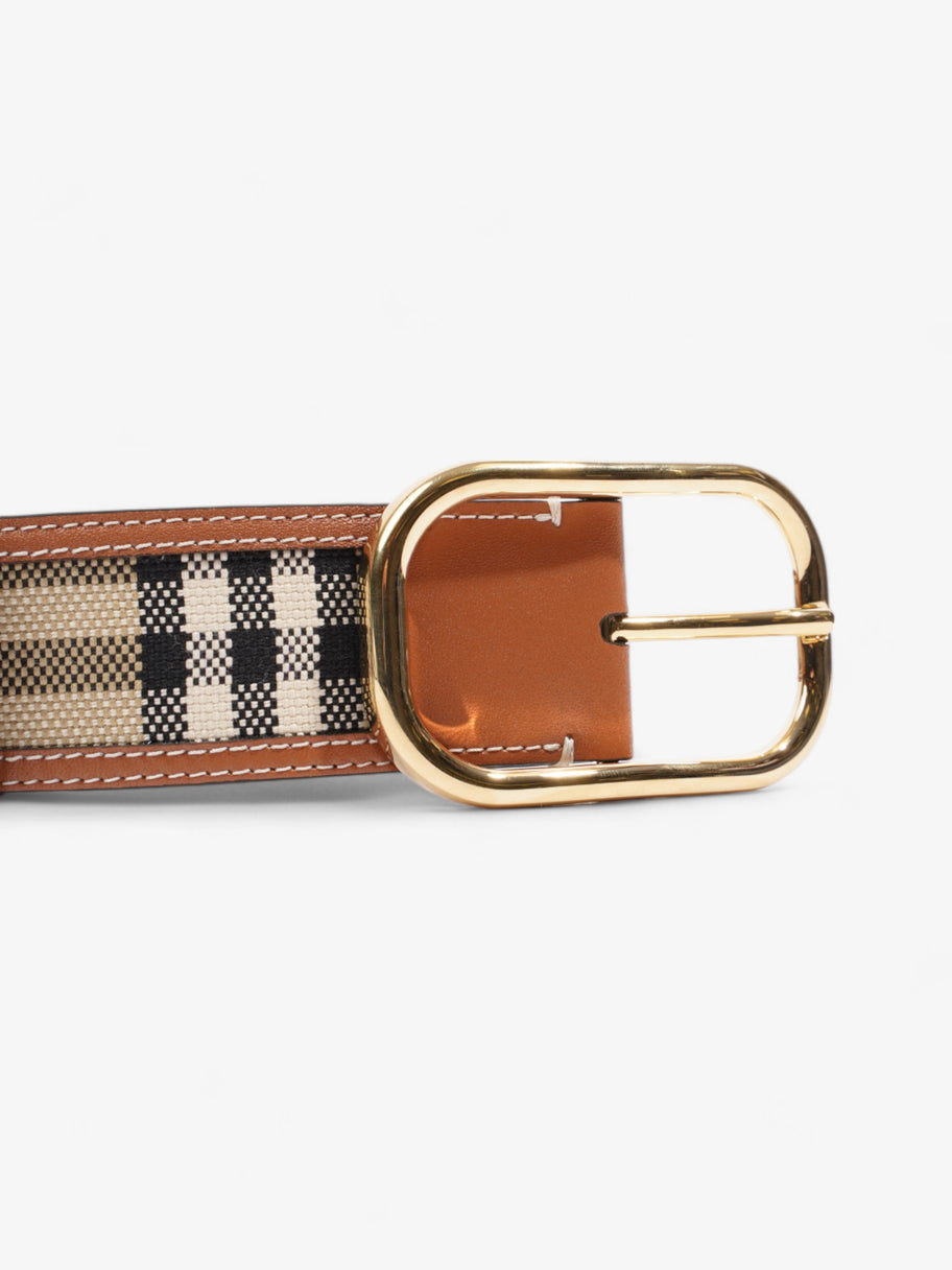 Burberry Check Belt Archive Beige / Gold Canvas Large - 124cm Image 4