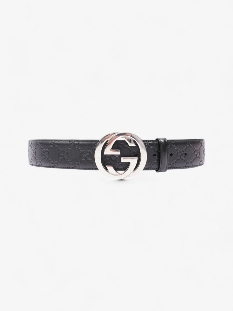  Gucci Interlocking G Belt Black Leather 100cm / 40