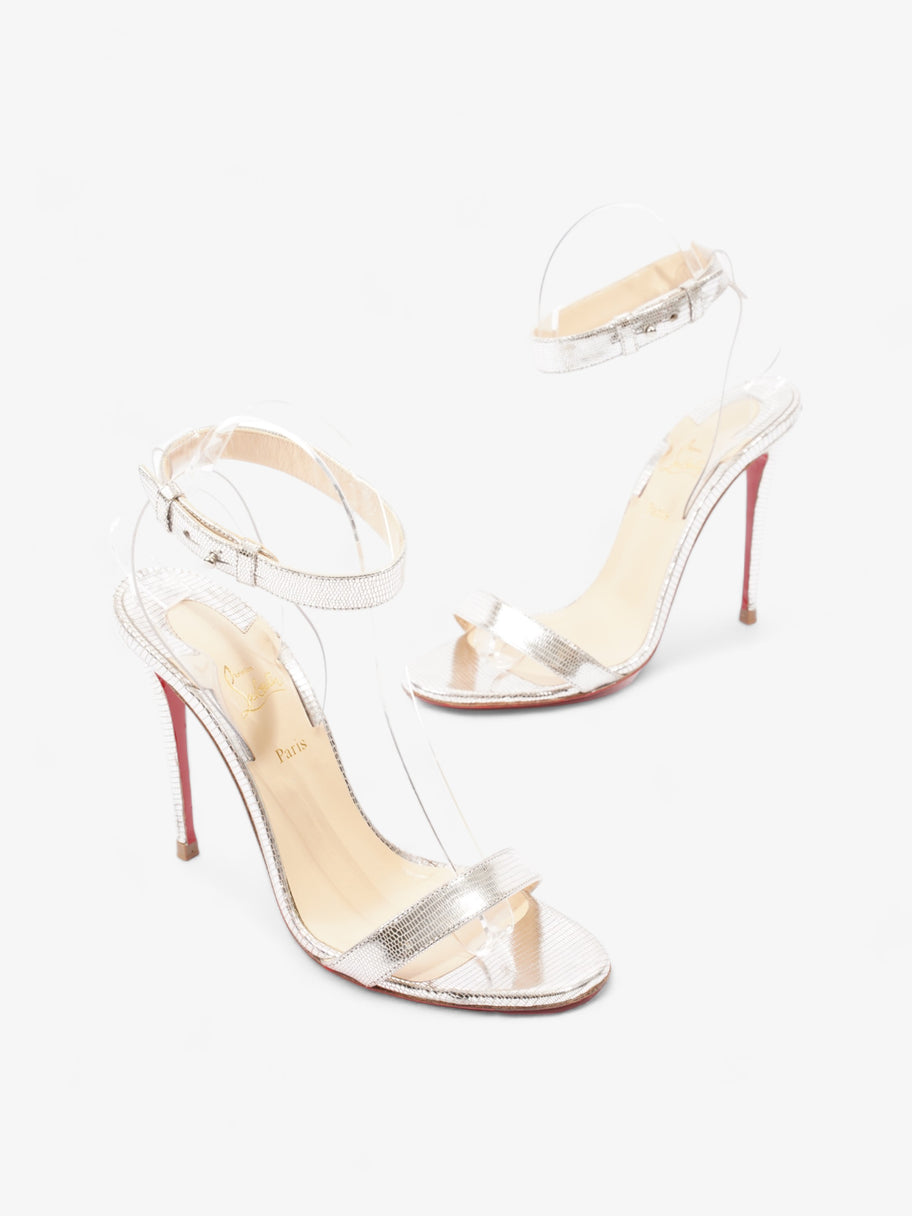 Christian Louboutin Jonatina 110mm Silver Leather EU 37.5 UK 4.5 Image 9