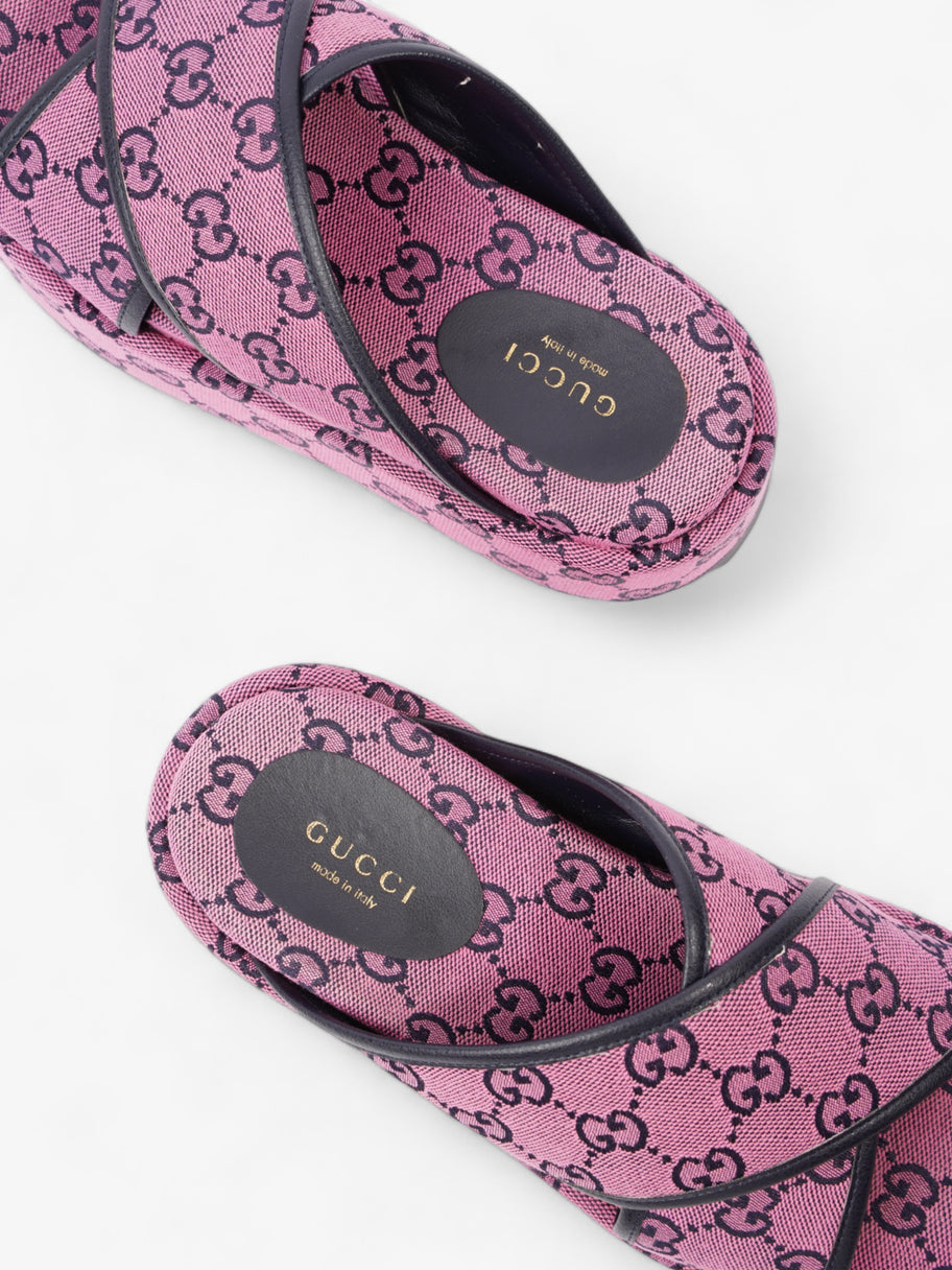 Gucci Crossover Platform Sandal Pink And Navy GG Supreme Canvas EU 36.5 UK 4.5 Image 9