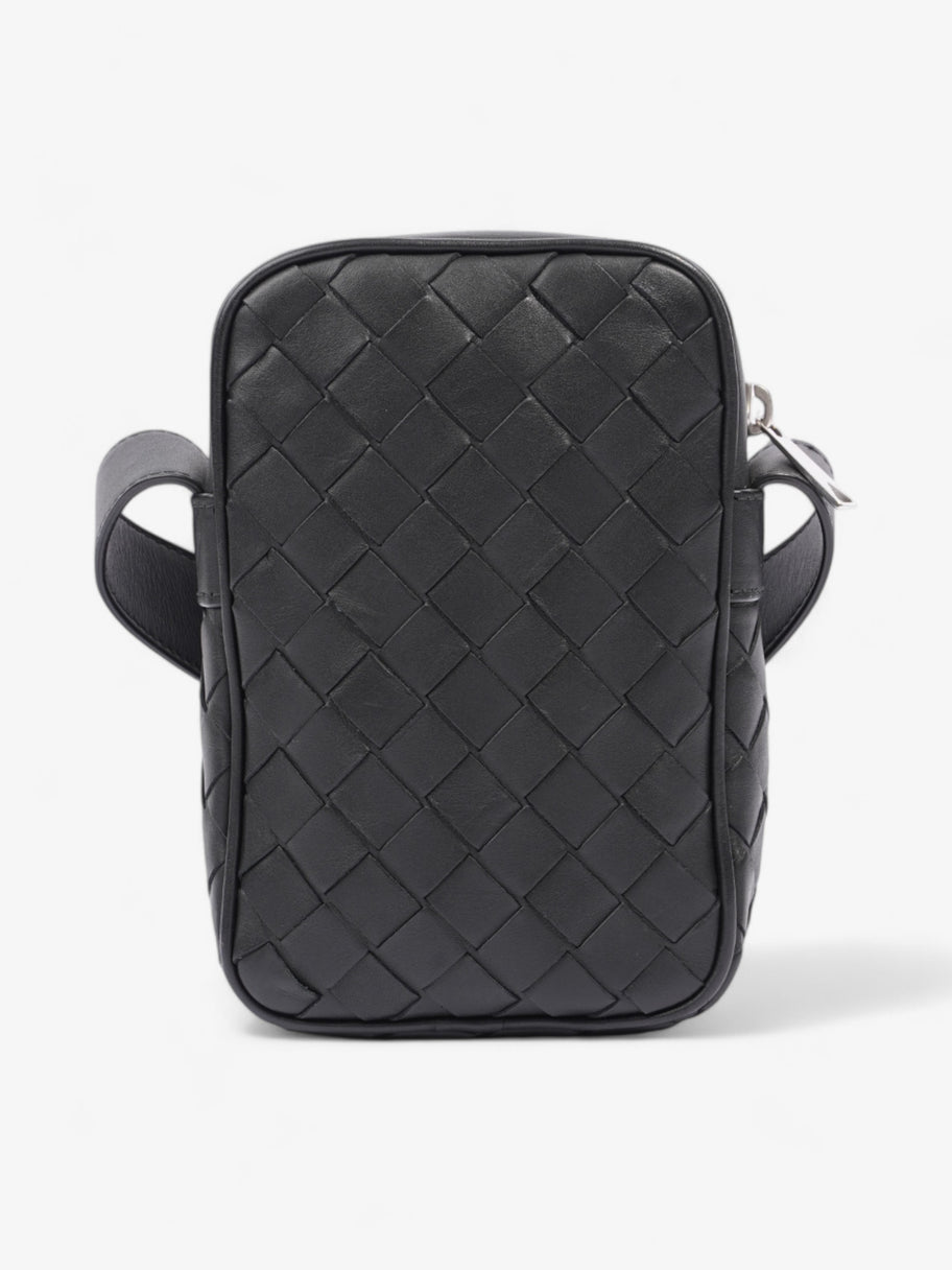 Bottega Veneta Phone Pouch Crossbody Black Intrecciato Leather Image 4