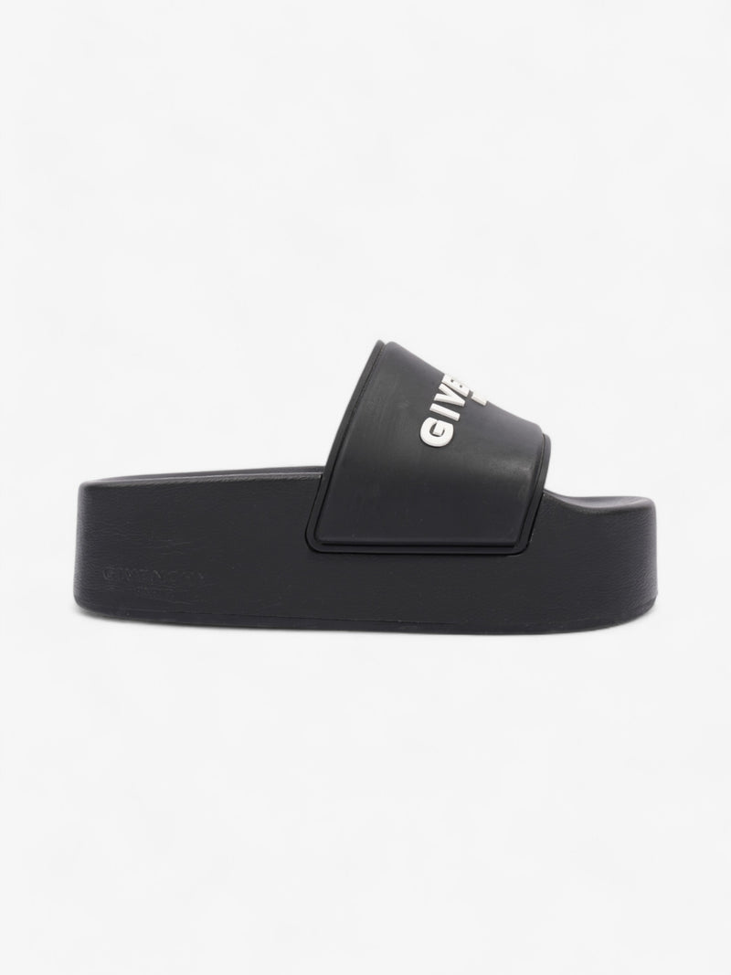  Givenchy Platform Slide Sandals Black / White Rubber EU 38 UK 5