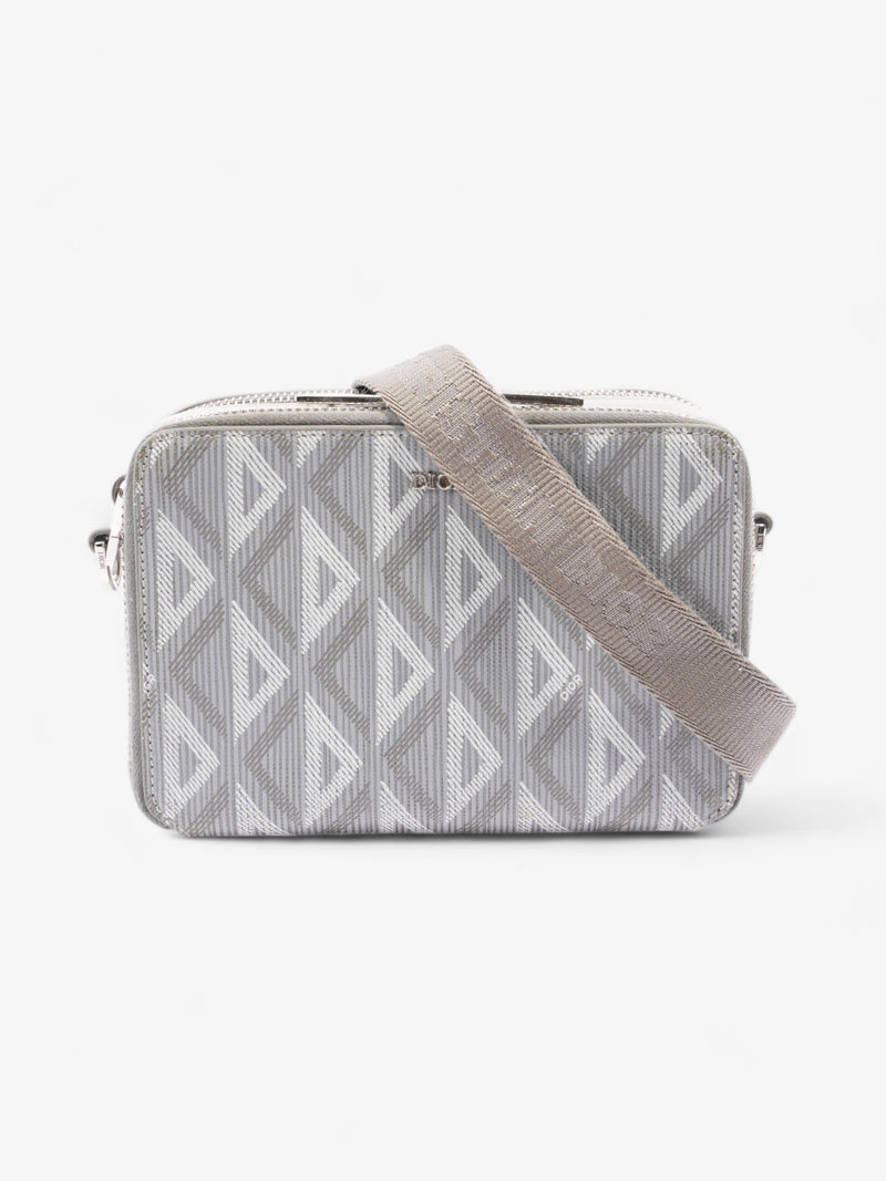  Double Zipped Messenger  Grey CD Diamond Coated Canvas