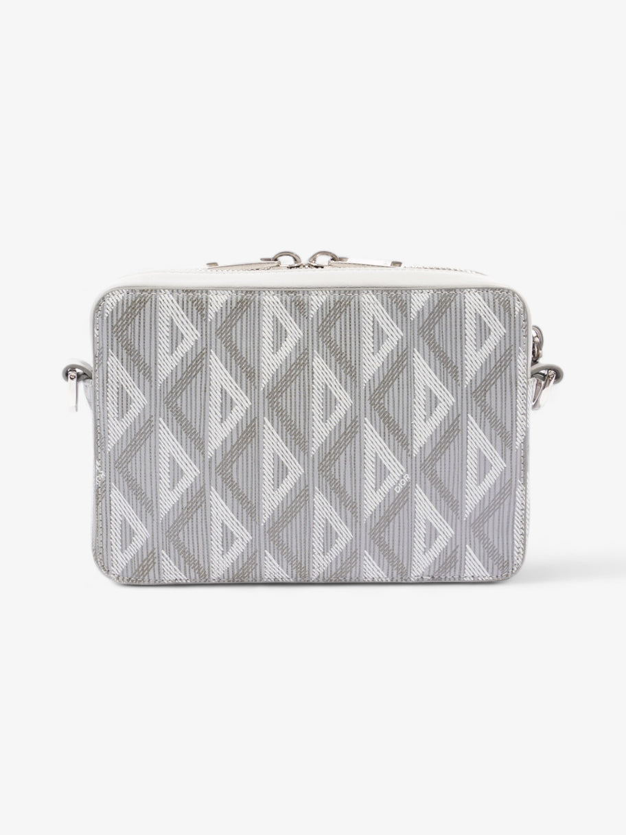 Double Zipped Messenger  Grey CD Diamond Coated Canvas Image 4