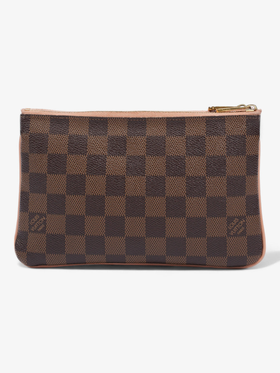 Louis Vuitton Double Zip Pochette Monogram / Pink Coated Canvas Image 4