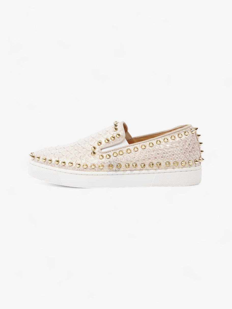 Christian Louboutin Spike Pik Boat White / Metallic Rose Gold Leather EU 36 UK 3 Image 5