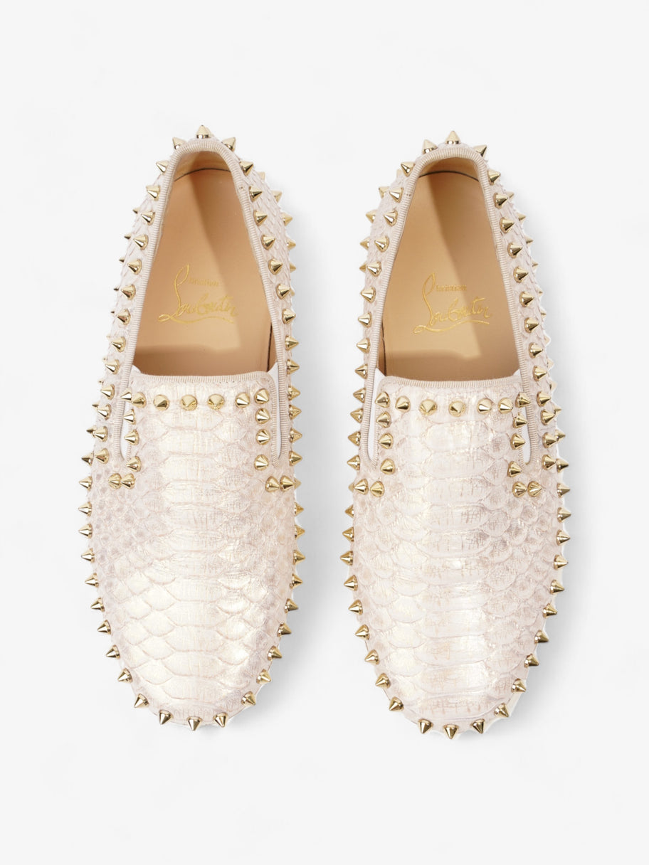 Christian Louboutin Spike Pik Boat White / Metallic Rose Gold Leather EU 36 UK 3 Image 8