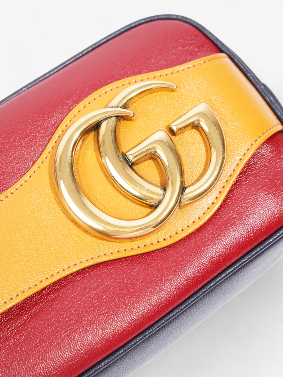 Gucci New Sakai Dahlia Cherry Red / Yellow / Blue Leather Image 6