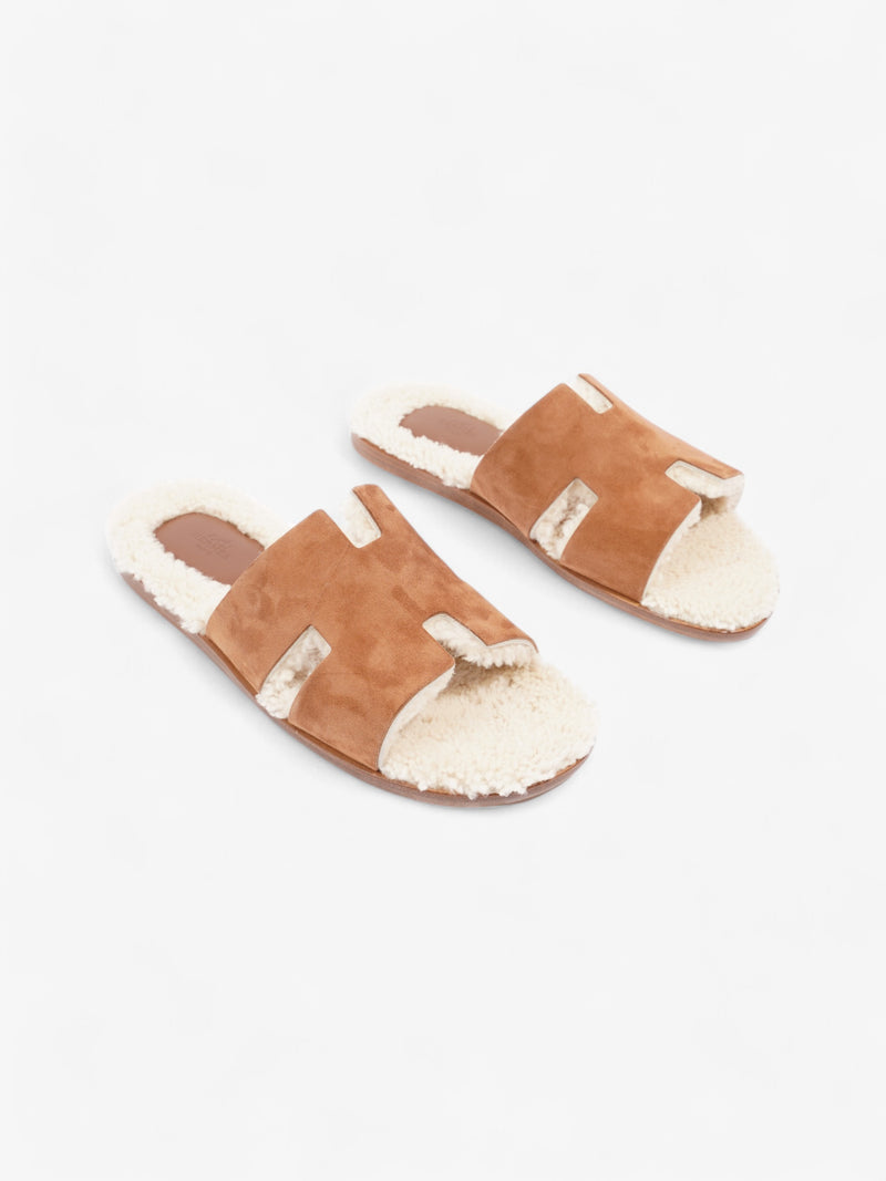  Hermes Izmir Sandals Brown Suede EU 45 UK 11