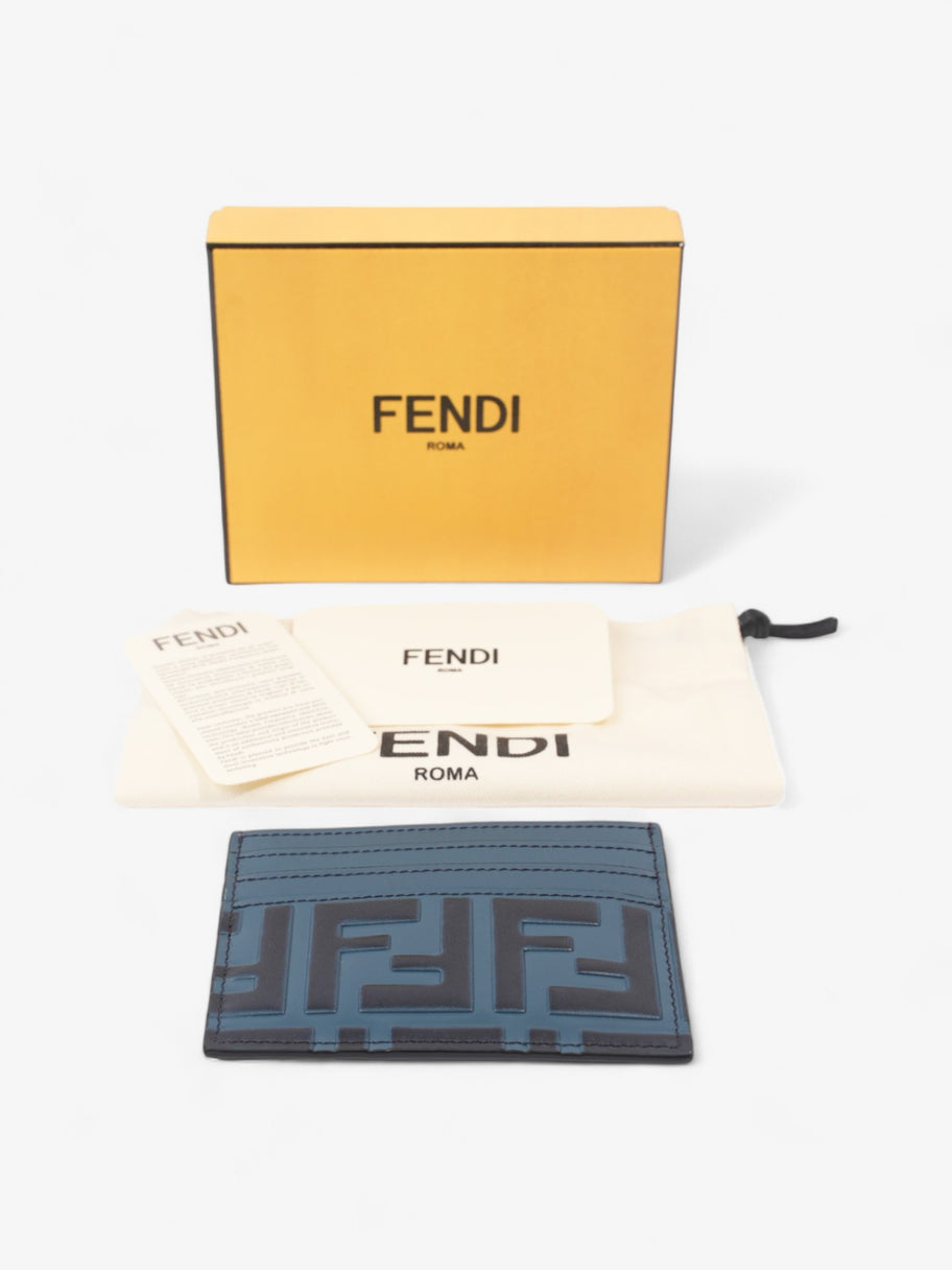 Fendi FF Card Holder Blue Marine Leather Image 7