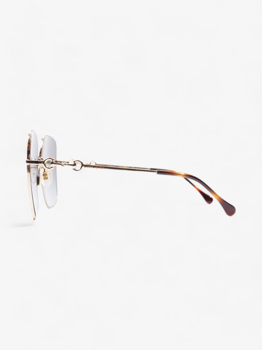 Gucci Square Framed Sunglasses Gold Acetate 140mm Image 2