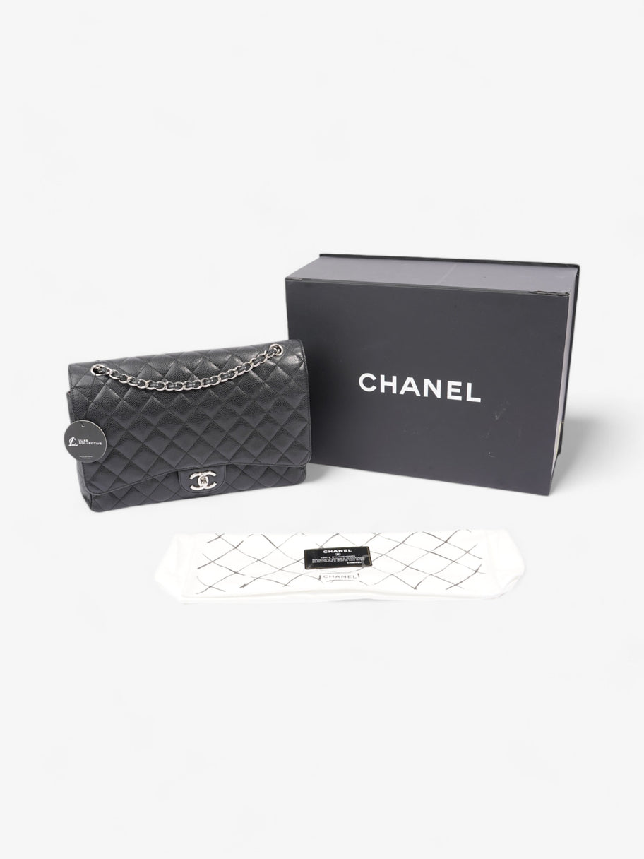 Chanel Classic Double Flap Black Caviar Leather Maxi Image 8