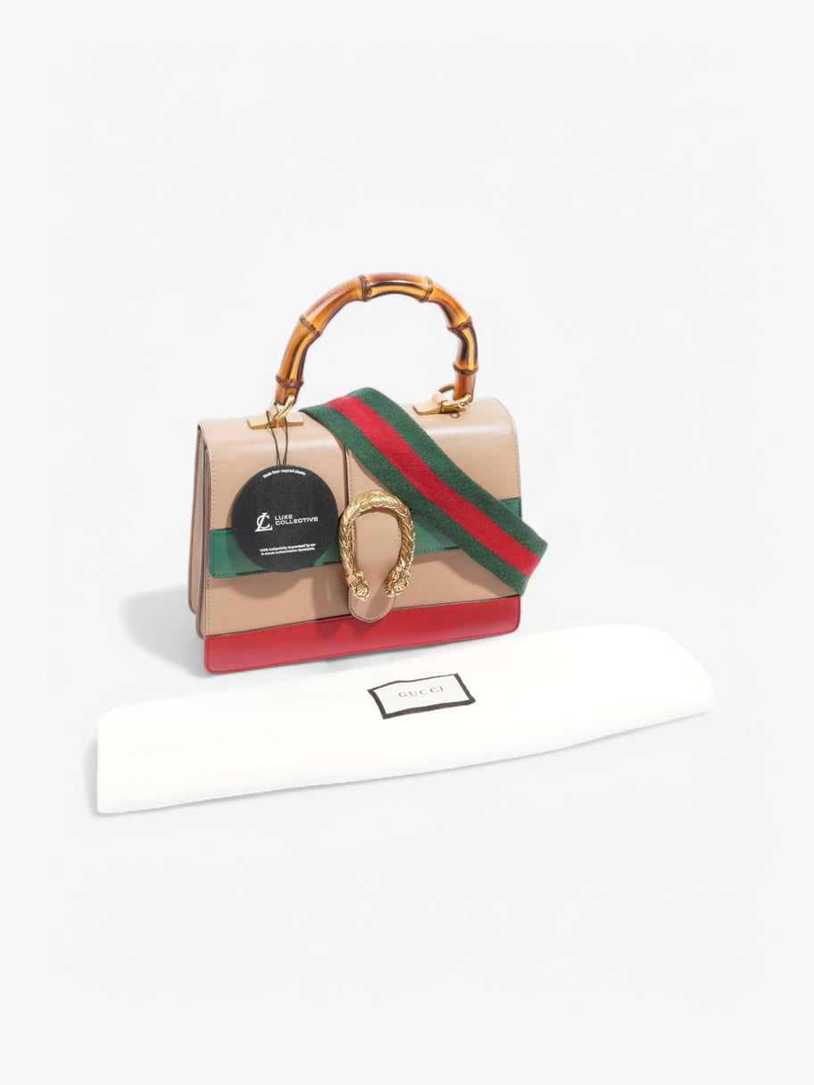 Gucci Dionysus Bamboo Top Handle Nude / Green / Red Leather Image 11