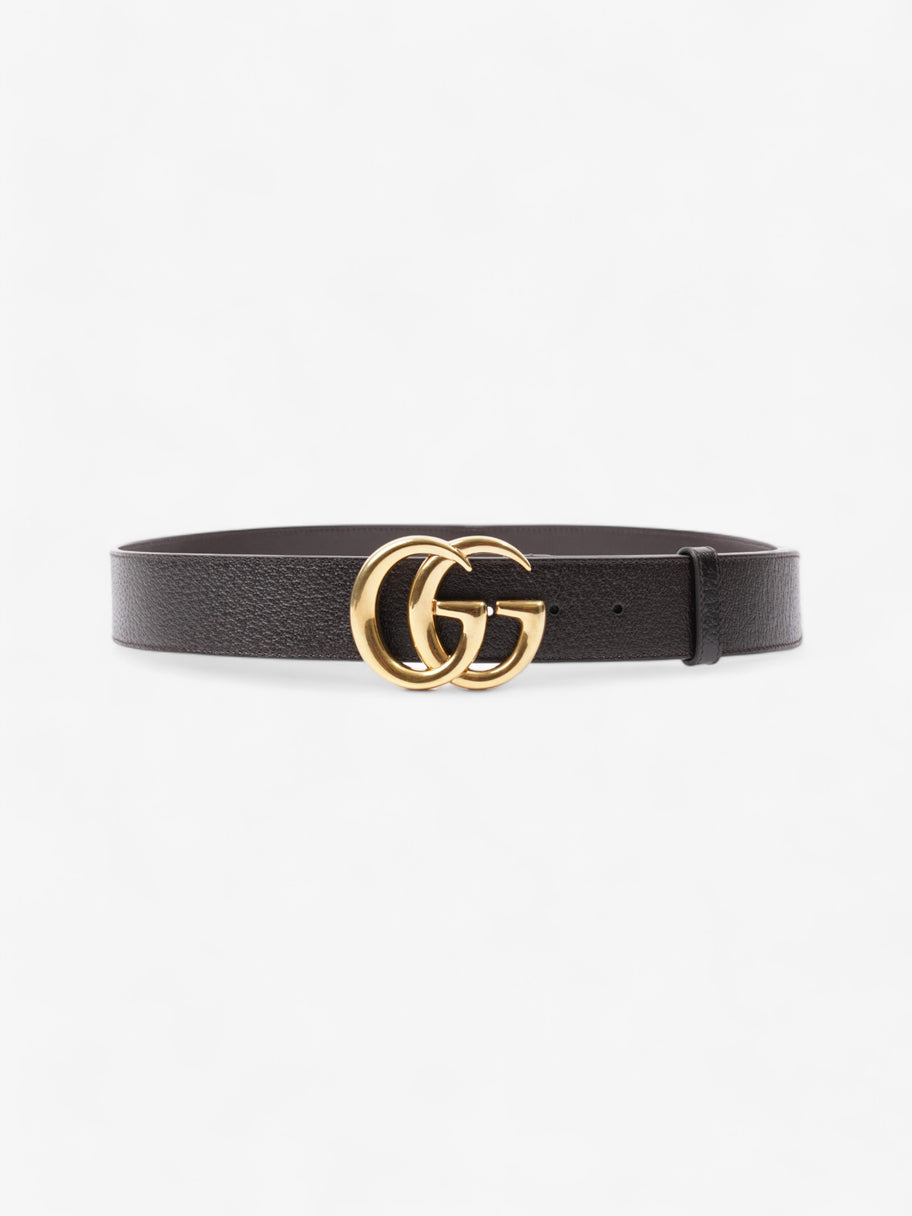 Reversible Double G Buckle Belt Black/Brown / Gold Leather 100cm 40