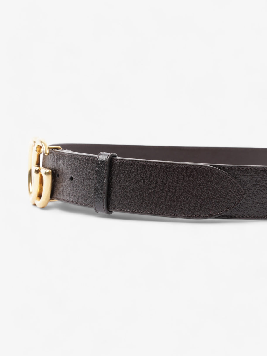 Reversible Double G Buckle Belt Black/Brown / Gold Leather 100cm 40