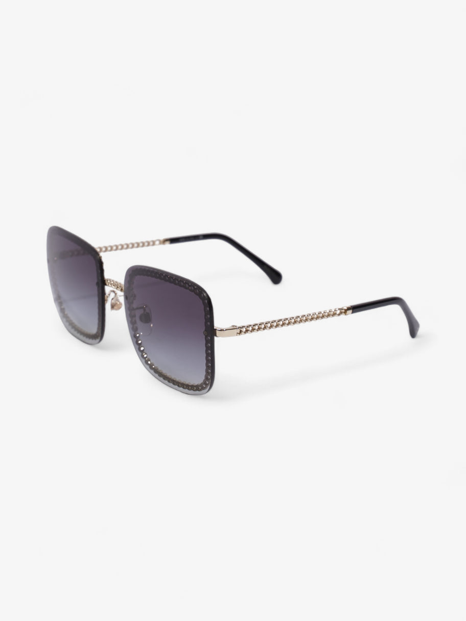 Chanel Square Sunglasses Black / Gold Base Metal 140mm Image 5