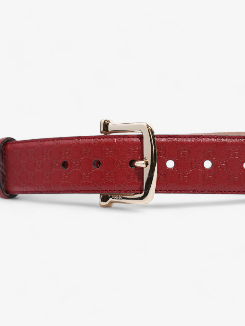  Gucci Guccissima Belt Red / Gold Leather 80cm / 32