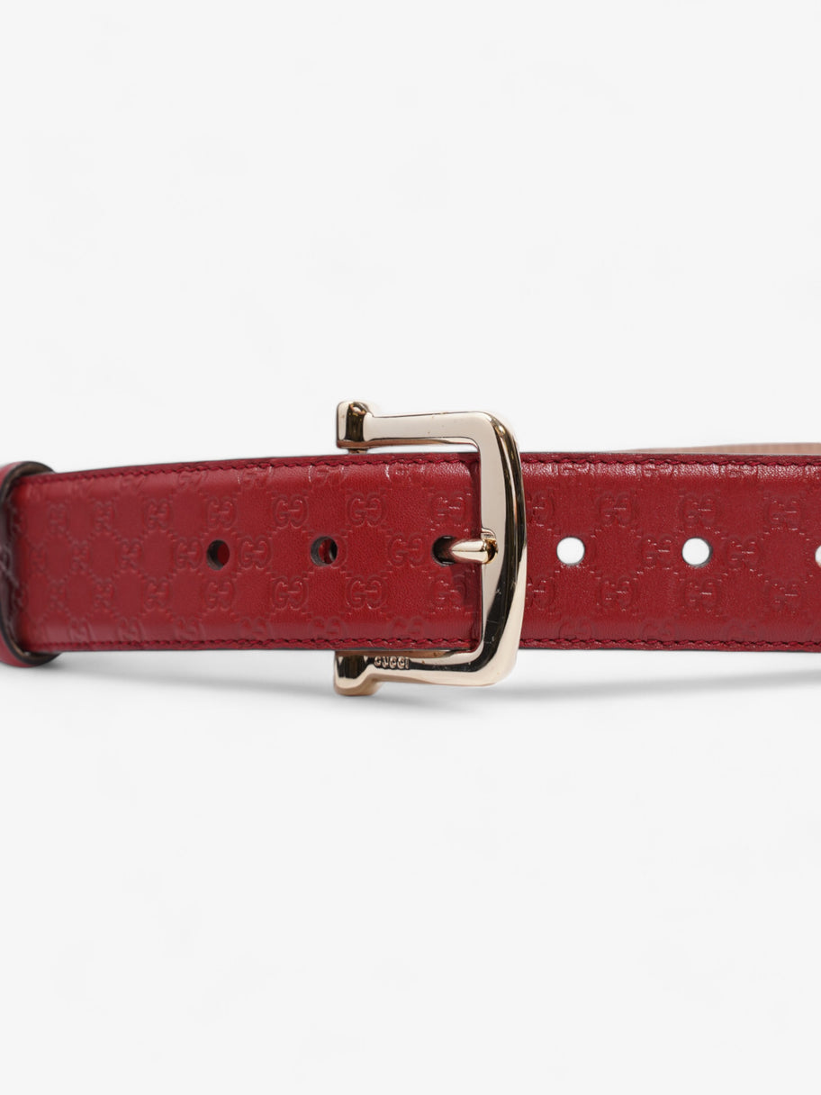 Gucci Guccissima Belt Red / Gold Leather 80cm / 32