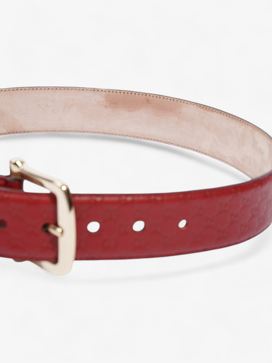 Gucci Guccissima Belt Red / Gold Leather 80cm / 32