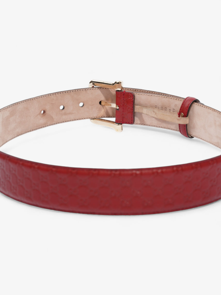 Gucci Guccissima Belt Red / Gold Leather 80cm / 32