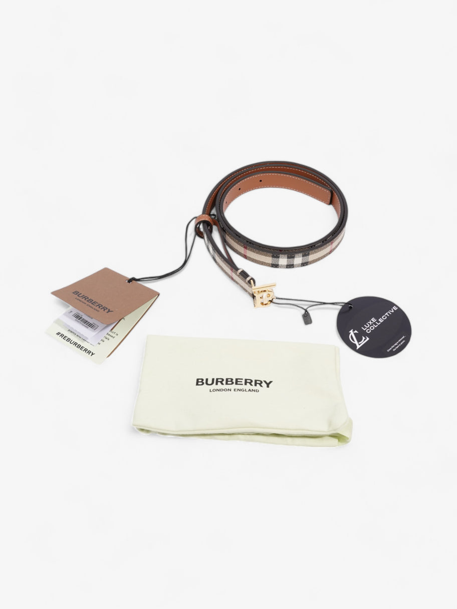 Burberry TB Belt Vintage Check / Gold Canvas Medium - 101.5cm Image 8