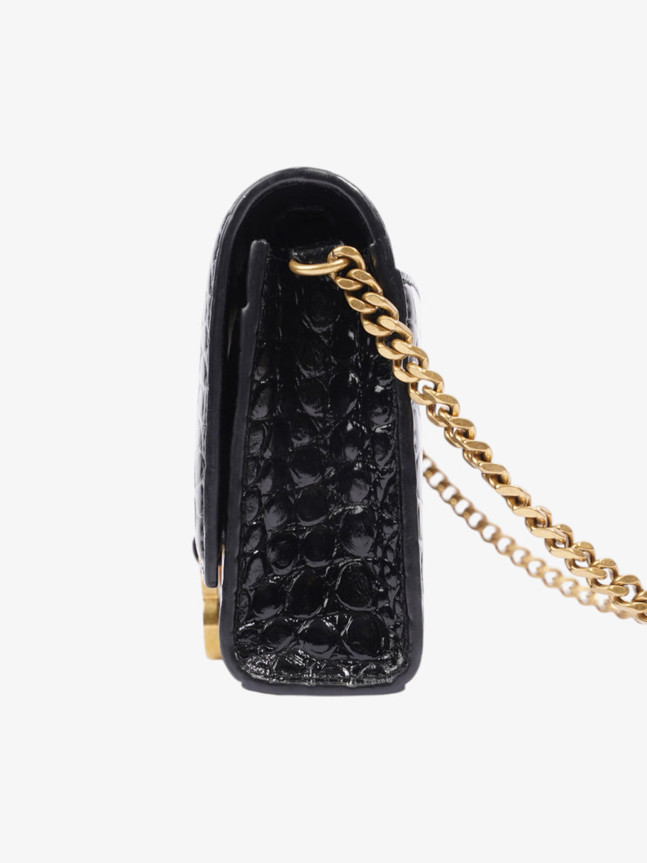 Balenciaga Hourglass Wallet On Chain Black Embossed Leather Image 3