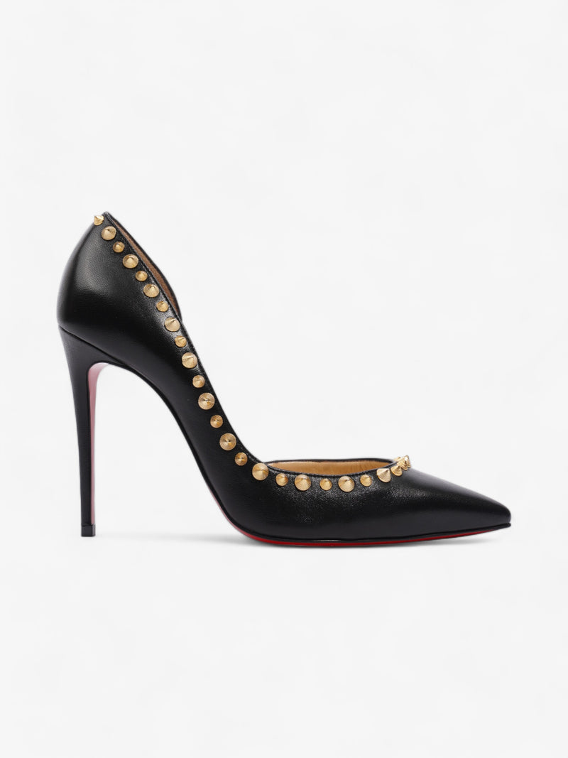  Christian Louboutin Irishell 100mm Black / Gold Nappa Leather EU 37.5 UK 4.5