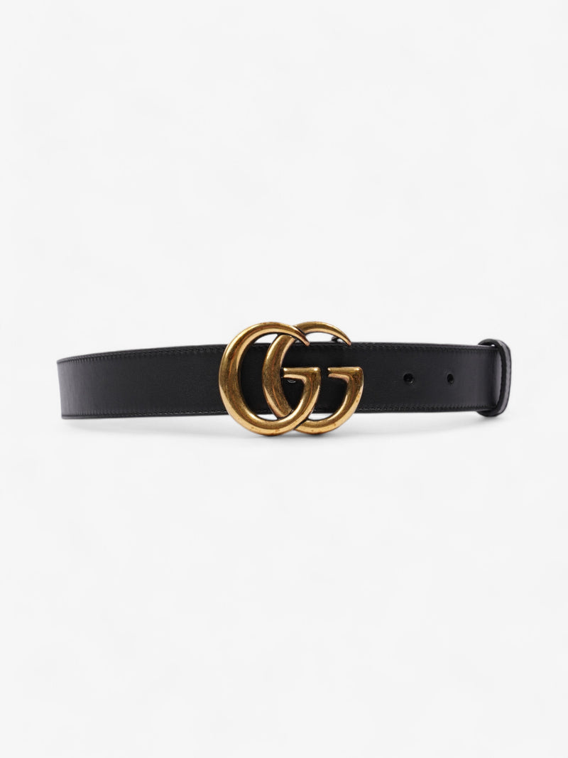  Gucci GG Marmont Thin Belt Black / Gold Leather 80cm / 32