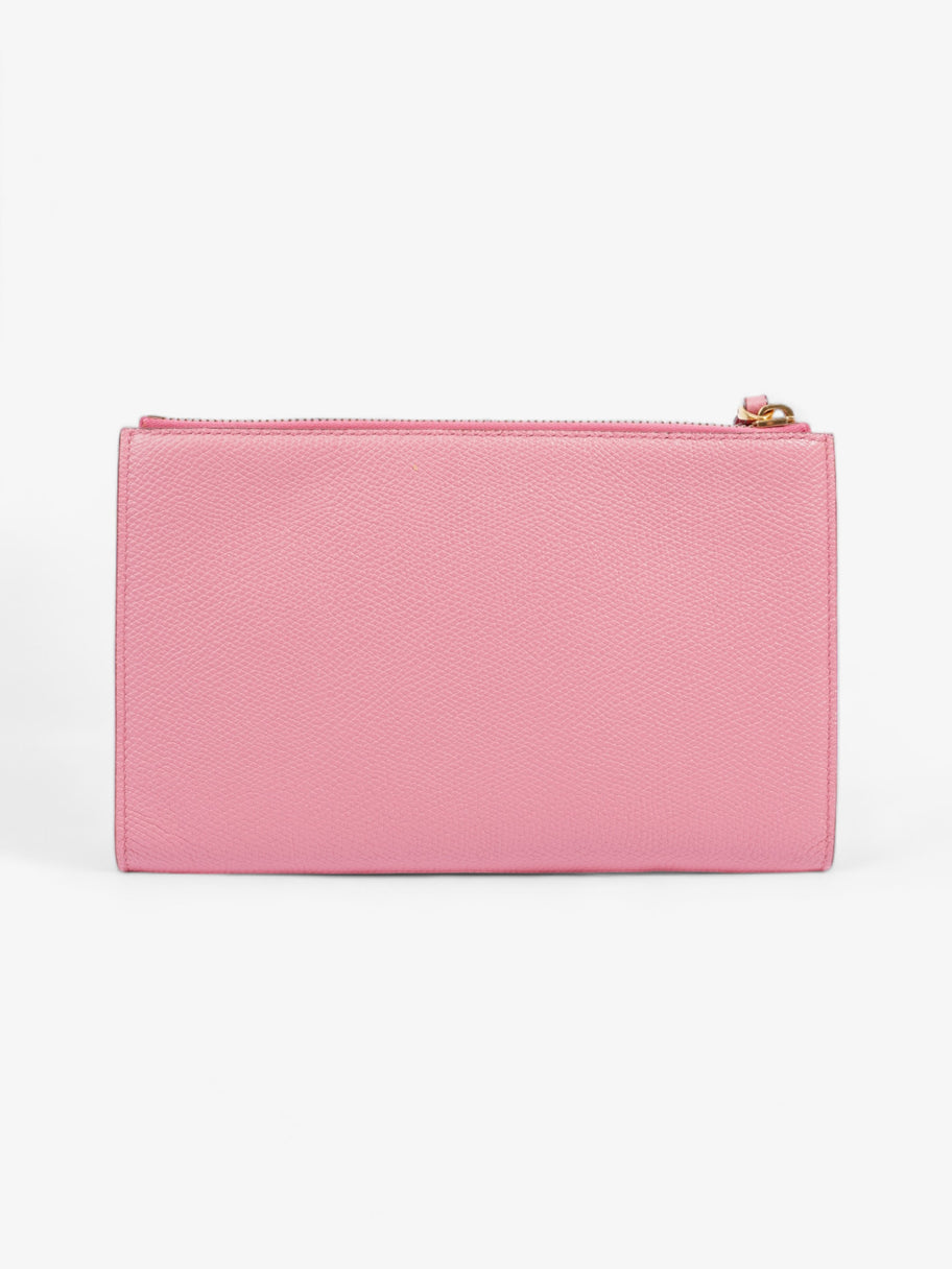 Valentino V Logo Wristlet Pink Calfskin Leather Image 4