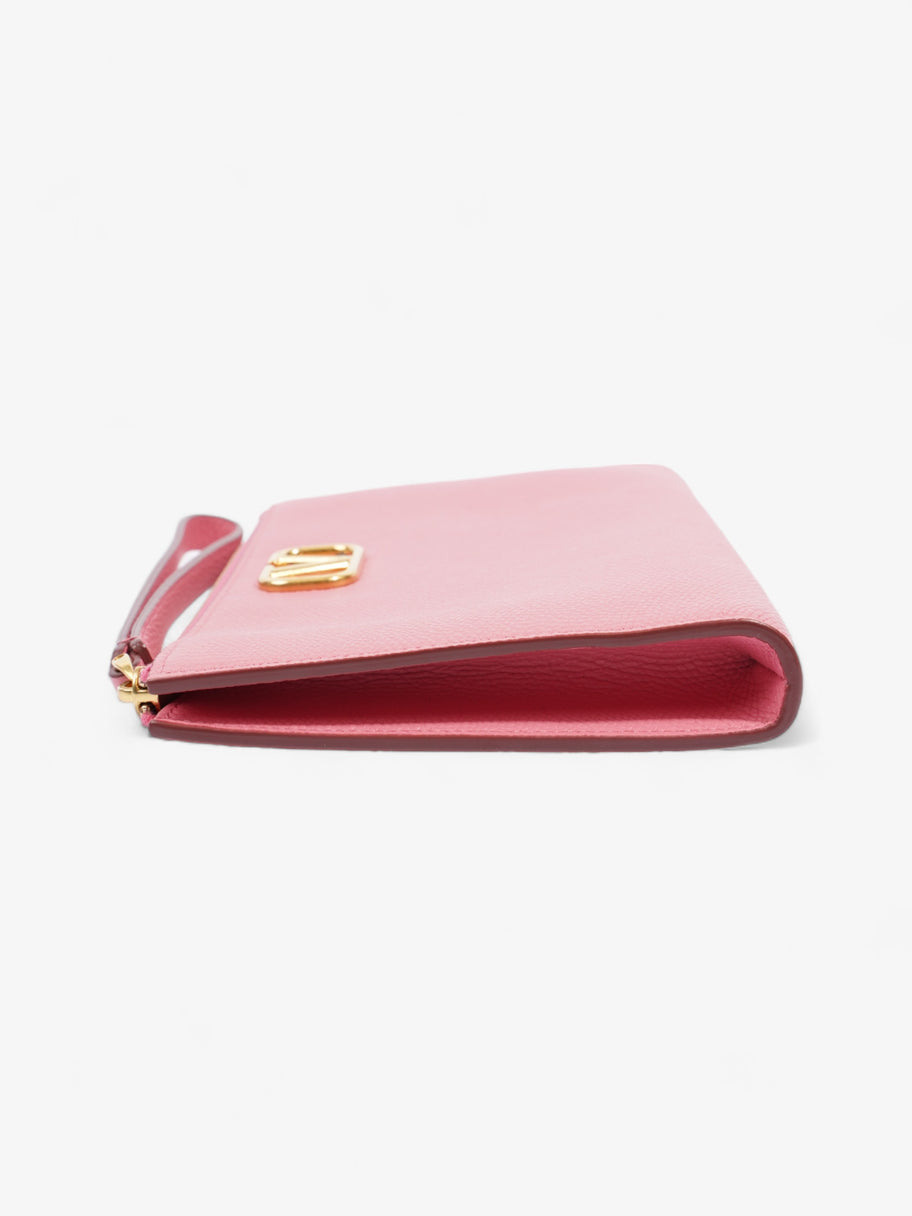 Valentino V Logo Wristlet Pink Calfskin Leather Image 5