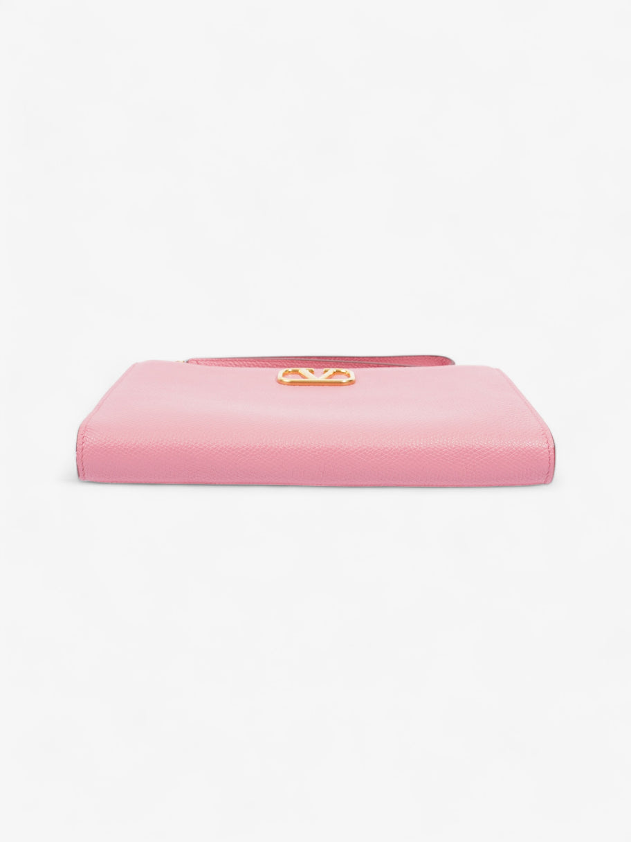 Valentino V Logo Wristlet Pink Calfskin Leather Image 6