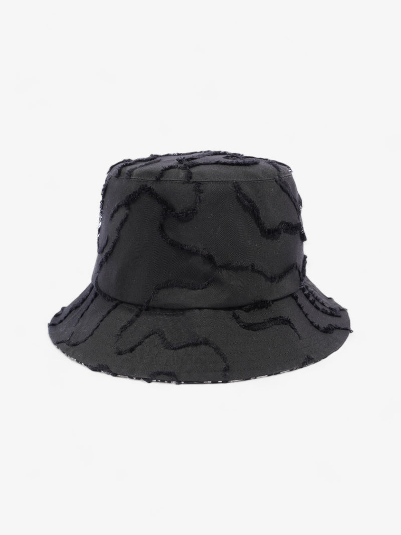  Christian Dior Camouflage Logo Bucket Hat Black Polyester 58