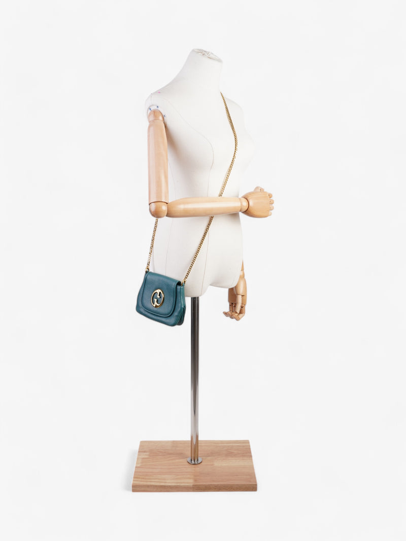  Gucci 1973 Crossbody Teal Leather