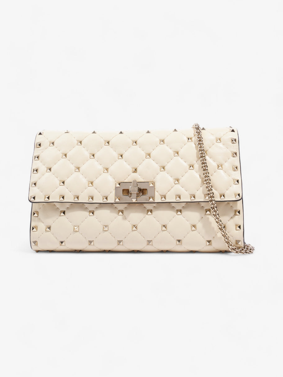 Valentino Rockstud Spike Clutch Cream Nappa Leather Image 1