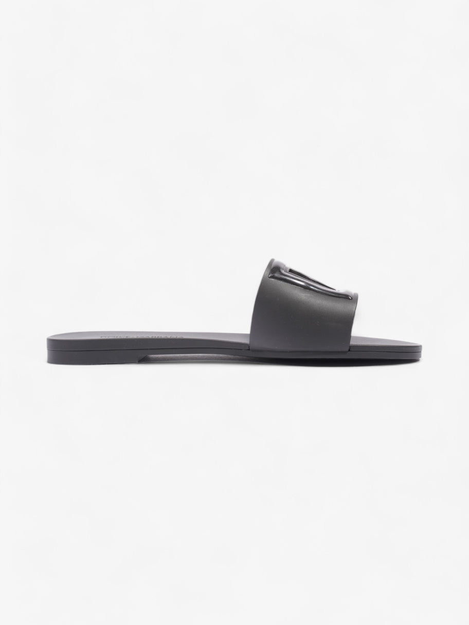 Dolce and Gabbana Interlocking Logo Slides Black Rubber EU 37 UK 4 Image 4