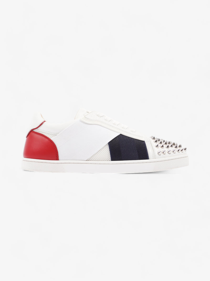  Christian Louboutin Elastkid Spikes Sneakers White / Navy / Red Mesh EU 39.5 UK 6.5